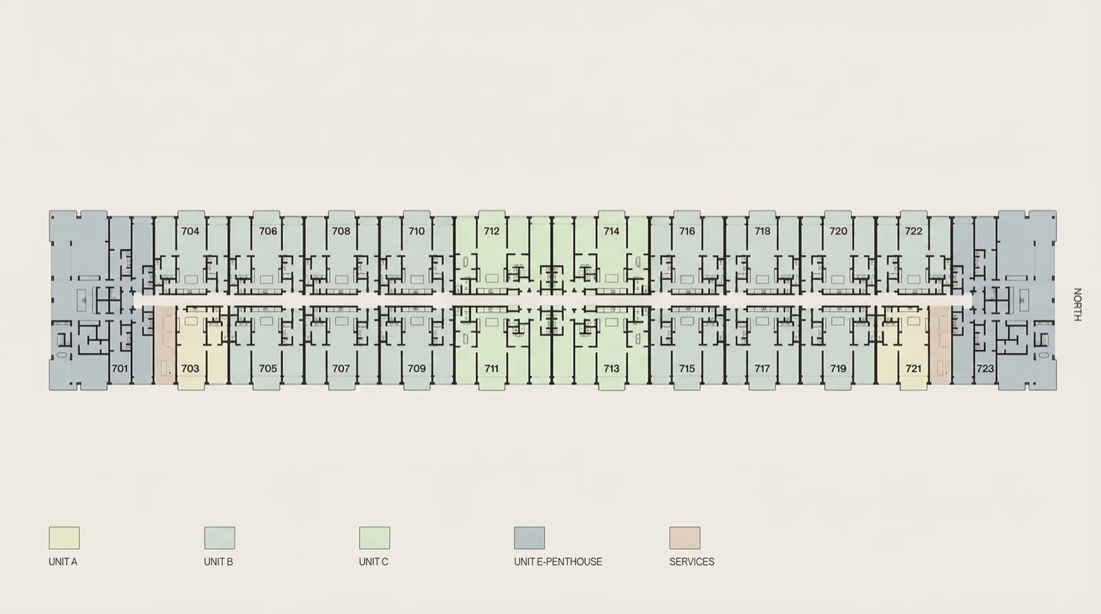 Building 2 Floorplate — Penthouse Level, 6th–7th Floor